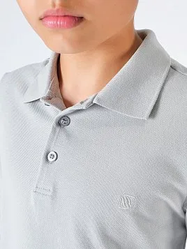 РУБАШКА-ПОЛО ДЛЯ МАЛЬЧИКА С ДЛИННЫМ РУКАВОМ PEPLOS TS23J24-P СЕРЫЙ