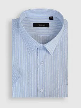 СОРОЧКА МУЖСКАЯ PEPLOS SH25055-K-C ГОЛУБОЙ