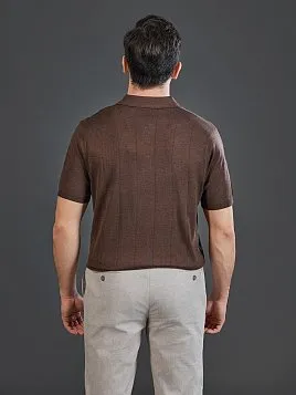 ТРИКОТАЖНАЯ РУБАШКА С ШЕРСТЬЮ KN26SH044 КОРИЧНЕВАЯ