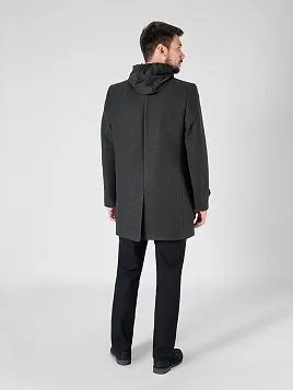 ПАЛЬТО МУЖСКОЕ PEPLOS OW2407-CT ТЕМНО-СЕРЫЙ