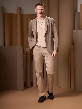 ТРИКОТАЖНАЯ РУБАШКА С ШЕРСТЬЮ И ШЕЛКОМ KN26TS047 БЕЖЕВАЯ