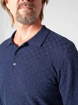 ТРИКОТАЖНАЯ РУБАШКА МУЖСКАЯ PEPLOS KN22SH024 ТЕМНО-СИНИЙ