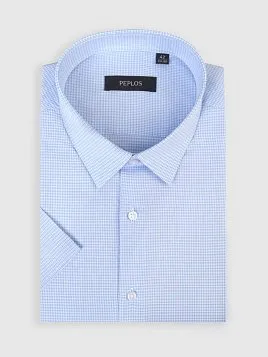 СОРОЧКА МУЖСКАЯ PEPLOS SH25053-K-SL ГОЛУБОЙ