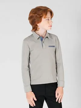 РУБАШКА-ПОЛО ДЛЯ МАЛЬЧИКА С ДЛИННЫМ РУКАВОМ MAJESTIC LEGATE TS22J08-P СЕРЫЙ