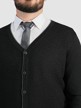 КАРДИГАН МУЖСКОЙ PEPLOS KN25C014 ЧЁРНЫЙ