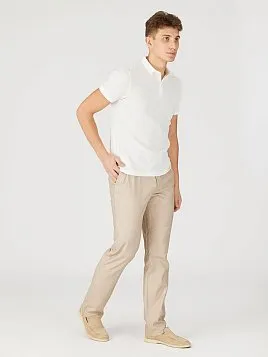 ЛЬНЯНЫЕ БРЮКИ НА КУЛИСКЕ P2626-R БЕЖЕВЫЕ