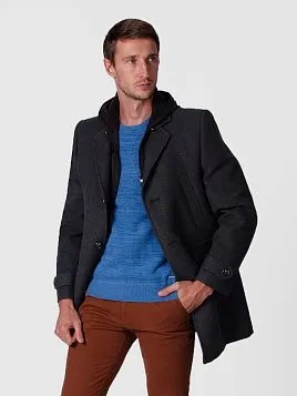 ПАЛЬТО МУЖСКОЕ PEPLOS OW2104-CT СЕРЫЙ