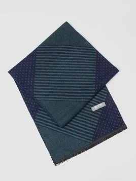 ШАРФ МУЖСКОЙ ТЕКСТИЛЬНЫЙ SF02, ЗЕЛЕНЫЙ В ПОЛОСКУ 