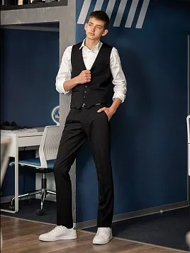 ЖИЛЕТ ПОДРОСТКОВЫЙ PEPLOS V23T021-003 ЧЁРНЫЙ (ТРИКОТАЖНЫЙ)