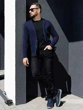 КАРДИГАН МУЖСКОЙ PEPLOS KN24C010 ТЕМНО-СИНИЙ