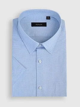 СОРОЧКА МУЖСКАЯ PEPLOS SH25057-K-C ГОЛУБОЙ