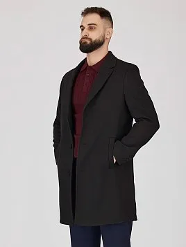 ЧЕРНОЕ ПАЛЬТО С СОДЕРЖАНИЕМ ШЕРСТИ OW26211-LR