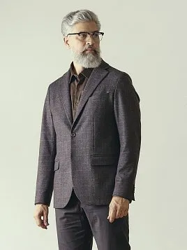 КОРИЧНЕВЫЙ ПИДЖАК ИЗ ЭЛАСТИЧНОЙ ТКАНИ JA26102-R 