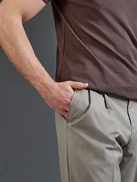 ЛЕТНИЕ БРЮКИ С ЗАЩИПАМИ TR26154-230 БЕЖЕВЫЕ