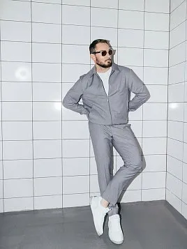 БОМБЕР МУЖСКОЙ PEPLOS JA24120-B СВЕТЛО-СЕРЫЙ