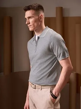 ТРИКОТАЖНАЯ РУБАШКА С ШЕРСТЬЮ KN26SH032 ГОЛУБАЯ