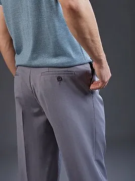 ЛЕТНИЕ БРЮКИ С ЗАЩИПАМИ TR26157-230 СВЕТЛО-СЕРЫЕ