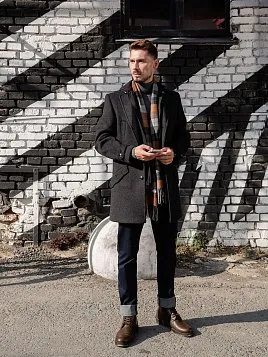 ПАЛЬТО МУЖСКОЕ PEPLOS OW2203-CT СЕРЫЙ