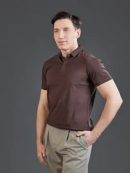 КОРИЧНЕВАЯ РУБАШКА-ПОЛО ИЗ ТКАНИ ПИКЕ TSP26008-R 