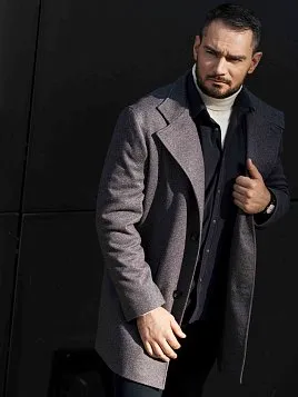 ПАЛЬТО МУЖСКОЕ PEPLOS OW2507-CT СЕРЫЙ