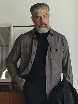 КОРИЧНЕВАЯ МУЖСКАЯ РУБАШКА SH26196-R 