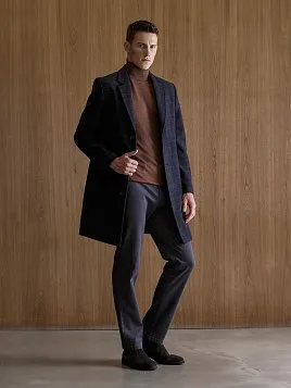 МУЖСКОЕ ПАЛЬТО OW26202-CT ТЕМНО-СИНЕЕ 