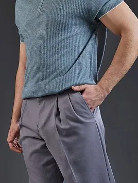 ЛЕТНИЕ БРЮКИ С ЗАЩИПАМИ TR26157-230 СВЕТЛО-СЕРЫЕ