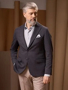 ТРИКОТАЖНЫЙ ПИДЖАК JA26144-R ТЕМНО-СИНИЙ