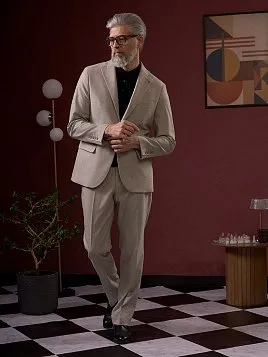 СВЕТЛЫЙ КОСТЮМ PEPLOS В КЛЕТКУ SU26136-R 