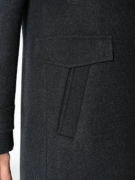 ПАЛЬТО МУЖСКОЕ PEPLOS OW2407-CT ТЕМНО-СЕРЫЙ