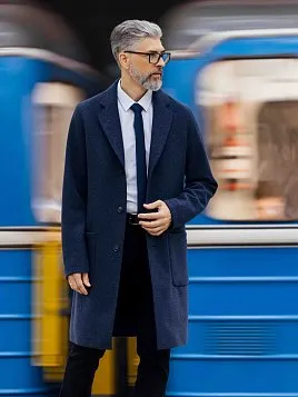 ПАЛЬТО МУЖСКОЕ PEPLOS OW2504-CT СИНИЙ