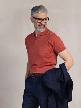 ДЖЕМПЕР МУЖСКОЙ ПОЛО PEPLOS KN25SH059 КРАСНЫЙ