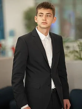 КОСТЮМ ПОДРОСТКОВЫЙ PEPLOS SU23T014-SL ЧЁРНЫЙ