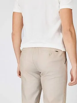 ЛЬНЯНЫЕ БРЮКИ НА КУЛИСКЕ P2626-R БЕЖЕВЫЕ