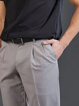 ЛЕТНИЕ БРЮКИ С ЗАЩИПАМИ TR26156-230 БЕЖЕВЫЕ