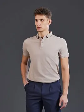 РУБАШКА-ПОЛО ИЗ ТКАНИ-ПИКЕ TSP26002-R БЕЖЕВАЯ