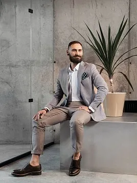 БРЮКИ МУЖСКИЕ PEPLOS TR23117-231 БЕЖЕВЫЙ