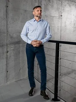 СОРОЧКА МУЖСКАЯ PEPLOS SH23074-SL ГОЛУБОЙ