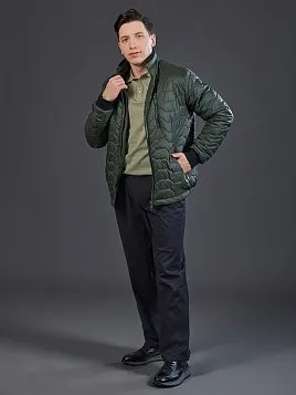 СТЕГАНАЯ ЗЕЛЕНАЯ КУРТКА OW2624-JА