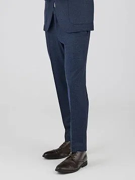 СИНИЙ КОСТЮМ ИЗ ЭЛАСТИЧНОЙ ТКАНИ SU26121-R