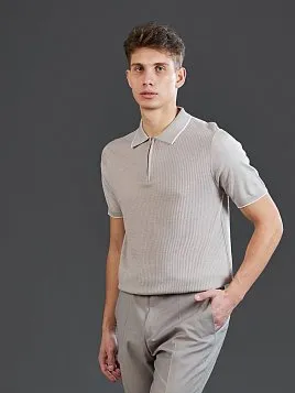 ТРИКОТАЖНАЯ РУБАШКА С ШЕРСТЬЮ И ШЕЛКОМ KN26SH033 СЕРАЯ