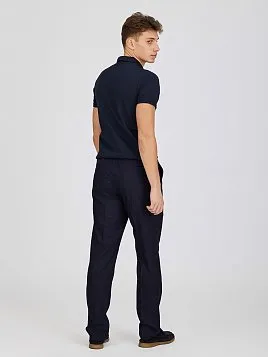 БРЮКИ НА РЕЗИНКЕ В ПОЯСЕ СО ШНУРКОМ TR26163-298 ТЕМНО-СИНИЕ