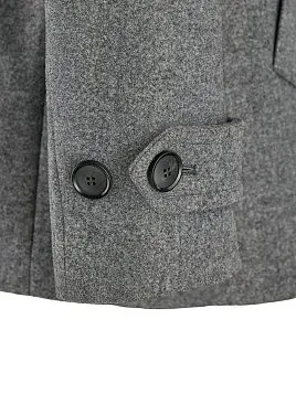 ПАЛЬТО БУШЛАТ ДВУБОРТНОЕ СЕРОЕ OW27208-CT