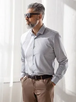 СОРОЧКА МУЖСКАЯ PEPLOS SH22092-SL СЕРЫЙ