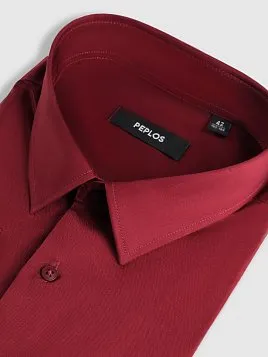 СОРОЧКА МУЖСКАЯ PEPLOS SH25221-R БОРДОВЫЙ