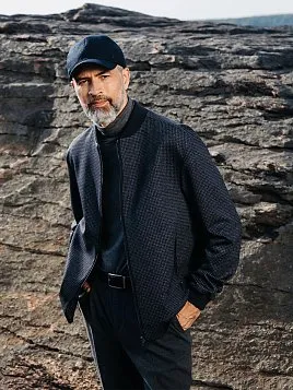 ПИДЖАК-БОМБЕР МУЖСКОЙ PEPLOS JA22017 ТЕМНО-СИНИЙ