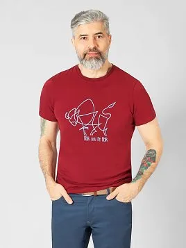 ФУТБОЛКА МУЖСКАЯ PEPLOS TS22107-R КРАСНЫЙ/БОРДО