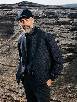 ПИДЖАК-БОМБЕР МУЖСКОЙ PEPLOS JA22017 ТЕМНО-СИНИЙ