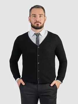 КАРДИГАН МУЖСКОЙ PEPLOS KN25C014 ЧЁРНЫЙ