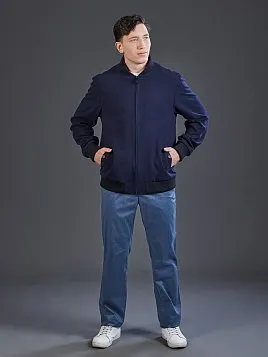 ТЕМНО-СИНЯЯ КУРТКА ИЗ ПАЛЬТОВОЙ ТКАНИ OW26302-JА